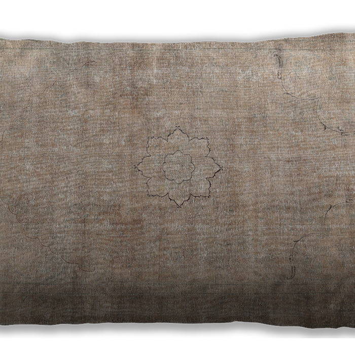 Traditional Classic Rectangular Dark Almond Brown Lumbar Throw Pillow, 13 inch by 19 inch, lbtr3036