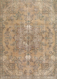 Machine Washable Traditional Brown Sugar Brown Rug, wshtr3038