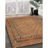 Traditional Dark Sienna Brown Southwestern Rug, tr3039