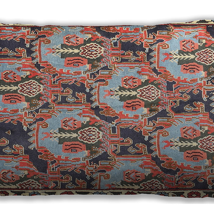 Traditional Classic Rectangular Brown Red Lumbar Throw Pillow, 13 inch by 19 inch, lbtr303