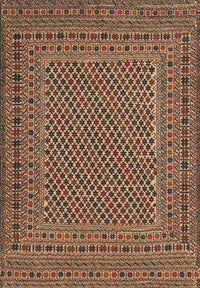 Machine Washable Traditional Peru Brown Rug, wshtr3041