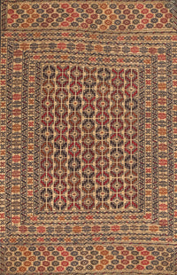 Machine Washable Traditional Sand Brown Rug, wshtr3042