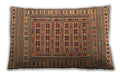 Traditional Classic Rectangular Brown Red Lumbar Throw Pillow, 13 inch by 19 inch, lbtr3043