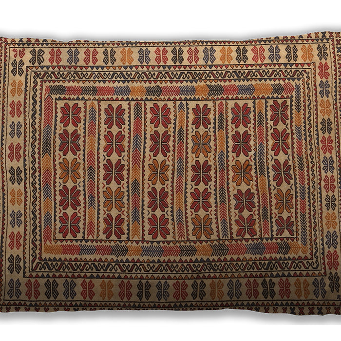 Traditional Classic Rectangular Brown Red Lumbar Throw Pillow, 13 inch by 19 inch, lbtr3043