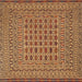 Square Traditional Orange Southwestern Rug, tr3044