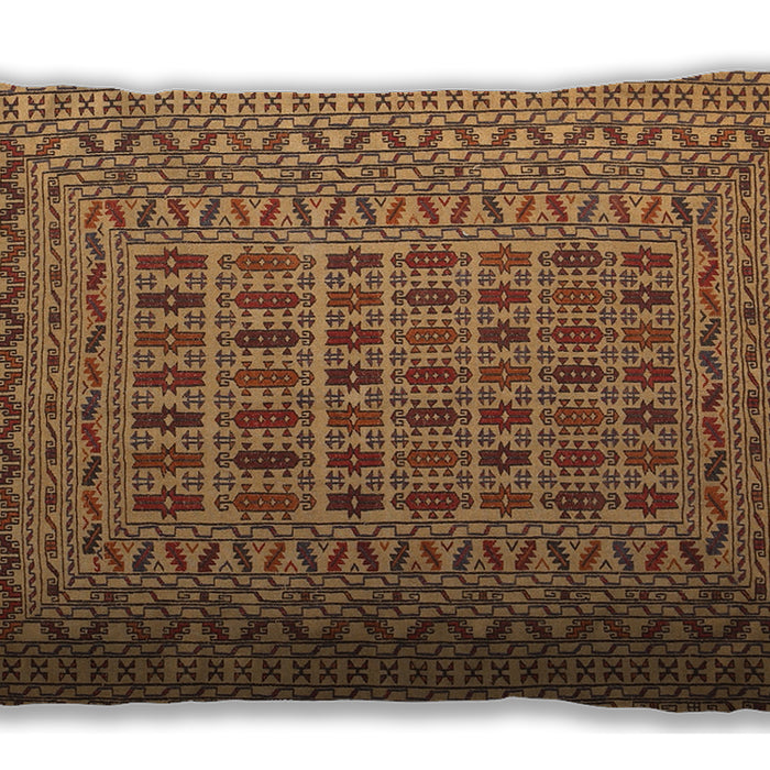 Traditional Classic Rectangular Orange Lumbar Throw Pillow, 13 inch by 19 inch, lbtr3044