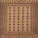 Square Traditional Orange Southwestern Rug, tr3046