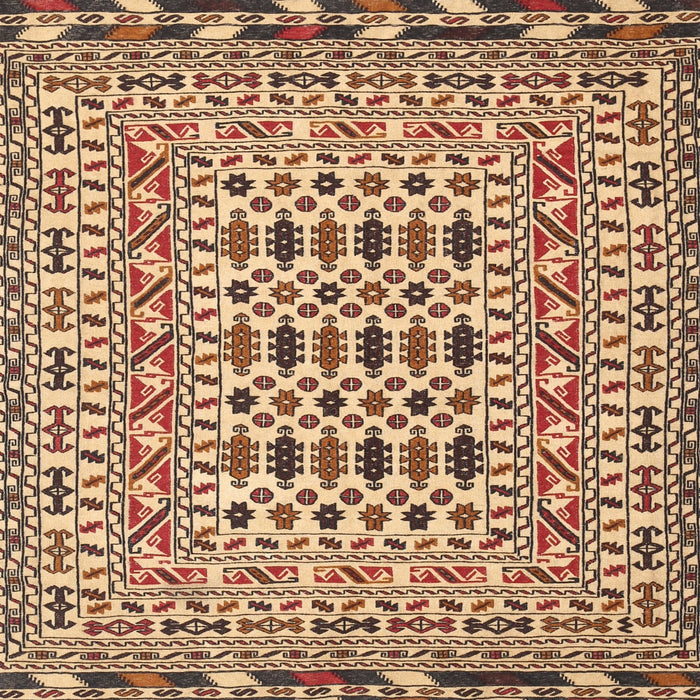 Square Traditional Dark Sienna Brown Southwestern Rug, tr3047