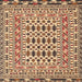 Square Traditional Dark Sienna Brown Southwestern Rug, tr3047