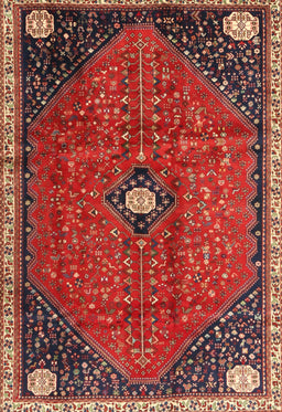 Machine Washable Traditional Red Rug, wshtr3050