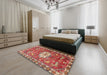 Traditional Tangerine Pink Animal Rug in a Bedroom, tr3052