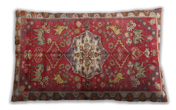 Traditional Classic Rectangular Tangerine Pink Lumbar Throw Pillow, 13 inch by 19 inch, lbtr3052