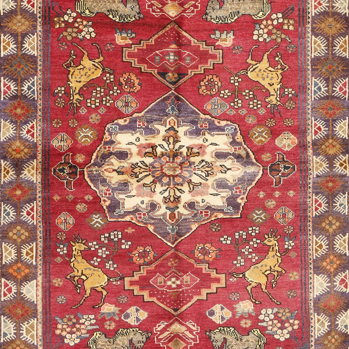 Traditional Tangerine Pink Animal Rug, tr3052