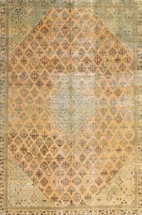 Machine Washable Traditional Cinnamon Brown Rug, wshtr3054