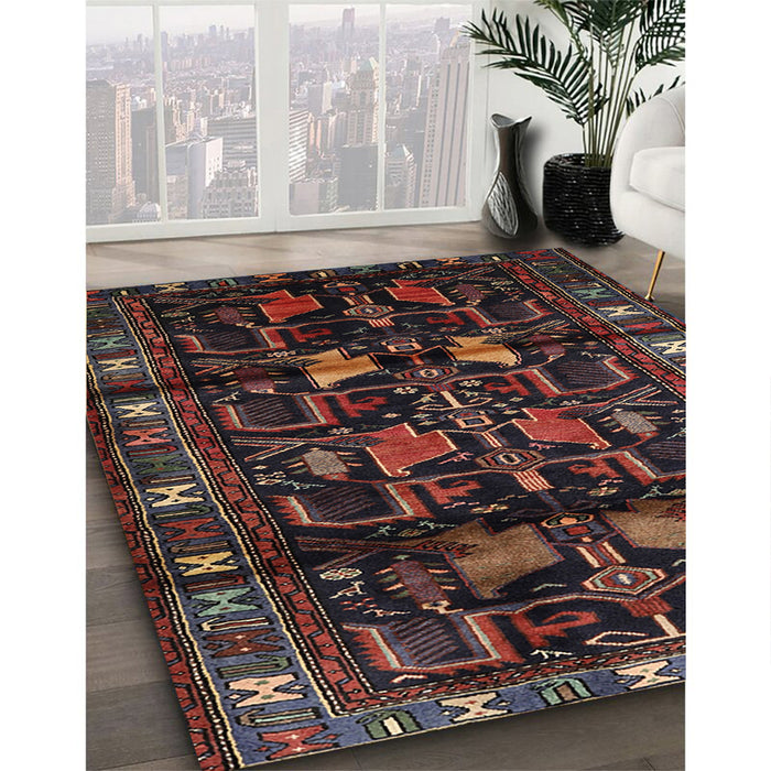 Traditional Brown Persian Rug in Family Room, tr3056
