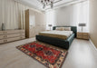 Traditional Sienna Brown Persian Rug in a Bedroom, tr3057