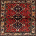 Square Traditional Sienna Brown Persian Rug, tr3057