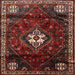 Round Machine Washable Traditional Brown Rug, wshtr3058