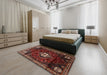 Traditional Brown Persian Rug in a Bedroom, tr3058