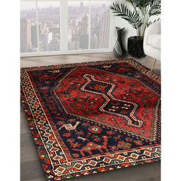 Traditional Reddish Brown Persian Rug in Family Room, tr3059