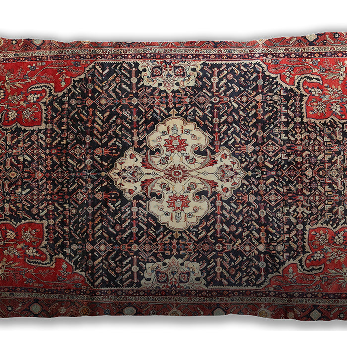 Traditional Classic Rectangular Saffron Red Lumbar Throw Pillow, 13 inch by 19 inch, lbtr305