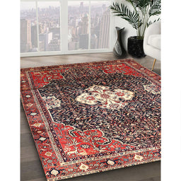 Traditional Saffron Red Persian Rug in Family Room, tr305