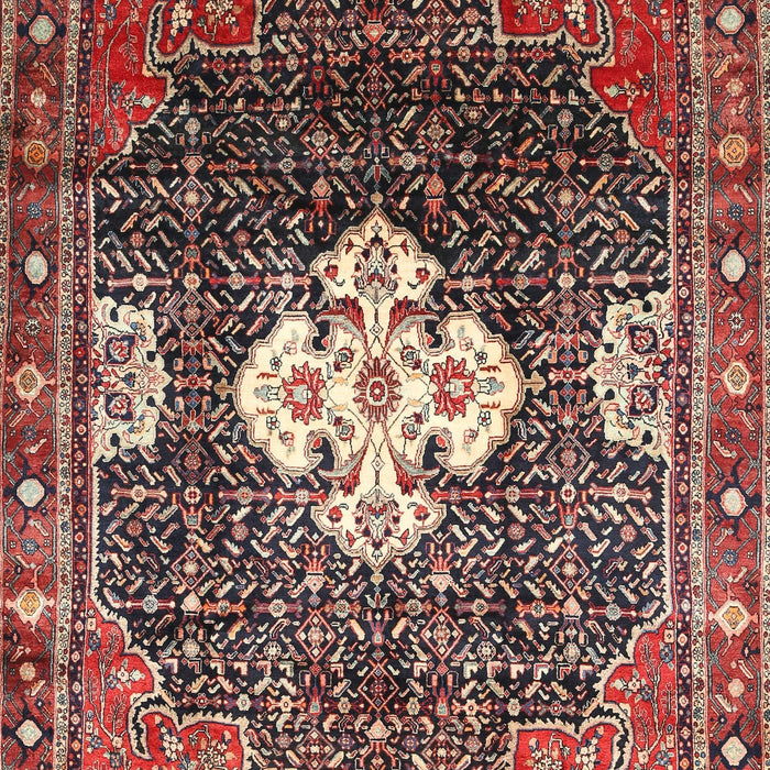 Machine Washable Traditional Saffron Red Rug, wshtr305