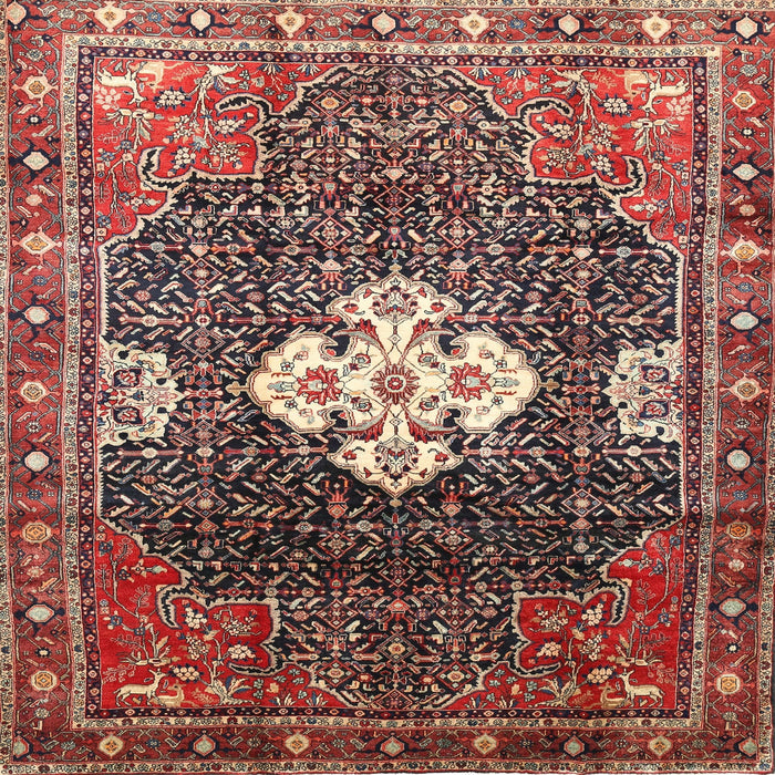 Square Traditional Saffron Red Persian Rug, tr305