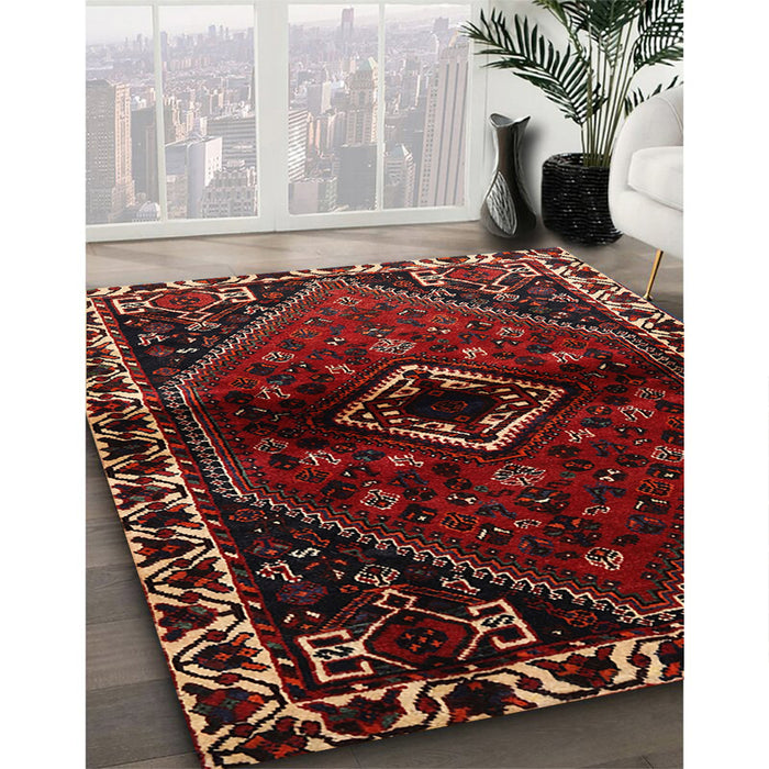 Traditional Reddish Brown Persian Rug in Family Room, tr3060