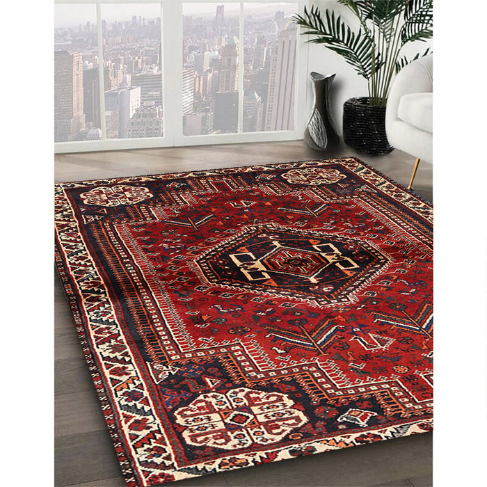 Traditional Red Persian Rug in Family Room, tr3061