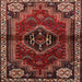 Round Machine Washable Traditional Tomato Red Rug, wshtr3061