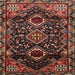 Square Traditional Dark Gold Brown Persian Rug, tr3062