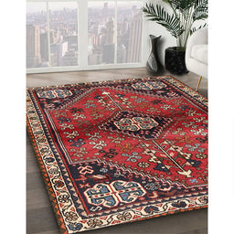 Traditional Dark Almond Brown Persian Rug in Family Room, tr3063
