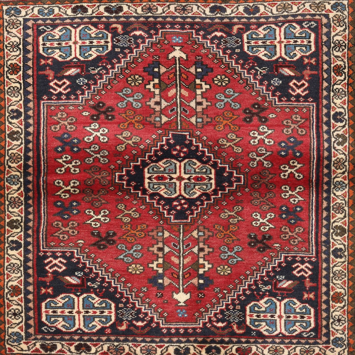 Square Traditional Dark Almond Brown Persian Rug, tr3063