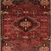 Round Machine Washable Traditional Chestnut Brown Rug, wshtr3064