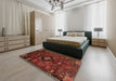 Traditional Chestnut Brown Persian Rug in a Bedroom, tr3064
