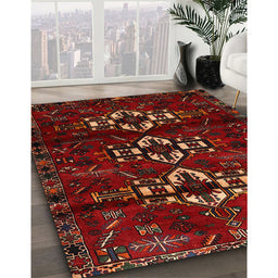 Traditional Red Persian Rug in Family Room, tr3065