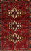 Machine Washable Traditional Tomato Red Rug, wshtr3065