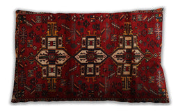 Traditional Classic Rectangular Tomato Red Lumbar Throw Pillow, 13 inch by 19 inch, lbtr3065