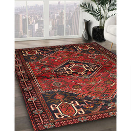 Traditional Chestnut Brown Persian Rug in Family Room, tr3066
