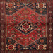 Square Traditional Chestnut Brown Persian Rug, tr3066