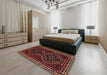 Traditional Brown Persian Rug in a Bedroom, tr3067