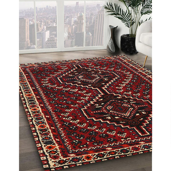 Traditional Brown Persian Rug in Family Room, tr3067