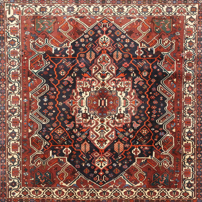 Square Traditional Saffron Red Persian Rug, tr306