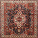 Square Traditional Saffron Red Persian Rug, tr306