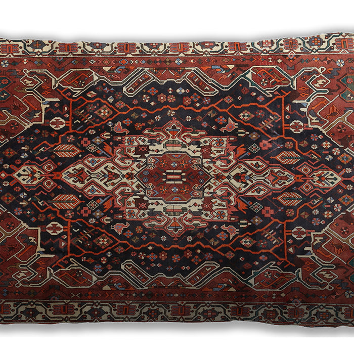 Traditional Classic Rectangular Saffron Red Lumbar Throw Pillow, 13 inch by 19 inch, lbtr306