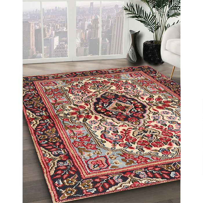 Machine Washable Traditional Light Copper Gold Rug in a Family Room, wshtr3071