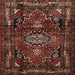 Square Traditional Sienna Brown Persian Rug, tr3072