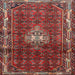 Square Traditional Dark Almond Brown Persian Rug, tr3073