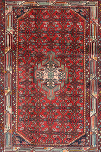 Machine Washable Traditional Dark Almond Brown Rug, wshtr3073